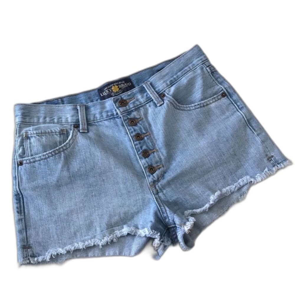Lucky Brand The High Rise Shortie Size 4 / 27 Light Denim
